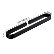 30/40/50cm Wall Mounted Towel Rail Rack Adhesive Bathroom Holder Aluminum Black