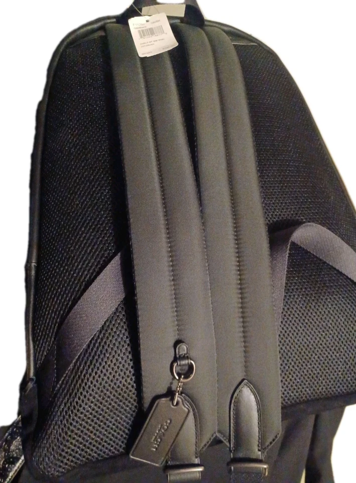COACH Backpack Large Leather Black F11250 Men's Charles Baseball Stitch NEW - Image 3 of 4