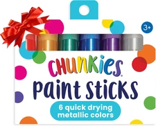 Chunkies 6 Metallic Paint Sticks for Kids, Tempera Paint Sticks Metallic Colors 