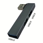 Portable USB hub 3 port  USB 3.0  for laptop, pc, macbook desktop grey
