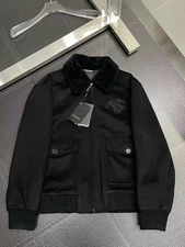 Stefano Ricci Men's Regular Classic Black Casual Leather Jacket Zip-Up Coat New