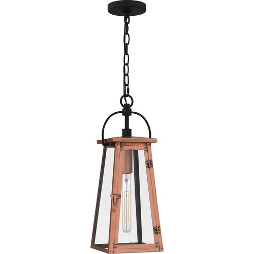 Aged Copper One Light Outdoor Hanging Lantern from the Carolina Collection - Picture 2 of 6