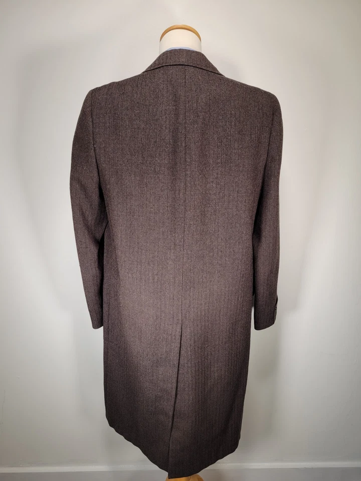 Abrigo vintage de tweed oliva espiga 42 para hombre media lona hecho en EE. UU. L Foto 4 de 4