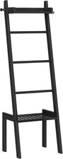 Blanket Ladder, 5 Tier Bamboo Ladder Shelf, Blanket Ladders for Living Room a...