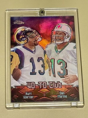 2000 TOPPS CHROME - 40 TO CLUB - KURT WARNER & DAN MARINO # TC10