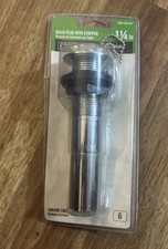 Everbilt 1000 050 647 1-1/4" Overflow Basin Plug With Stopper  Chrome Finish