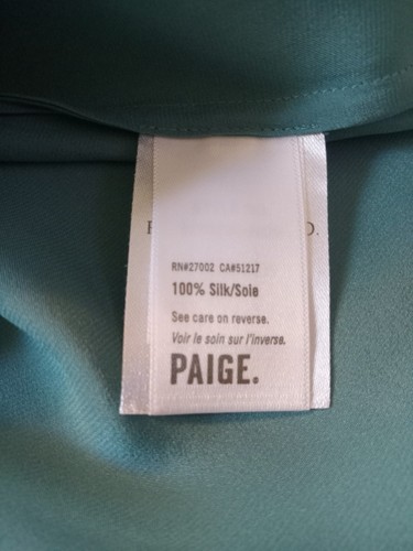 Paige Womens Size L / Green 100% Si1lk Tops - Picture 4 of 6