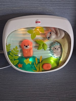 Fisher Price Settle & Sleep Projection Soother Crib TV Otter Sloth Jungle WORKS
