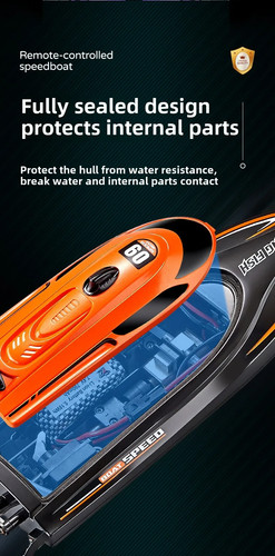 2.4GHz RC Speedboat Toys 25km/h Electric Racing Boat Model Boys Kids Birthday - Picture 15 of 25