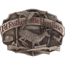Rifle Gun Deer Buck Elk Big Game Hunter Hunting Season 80s Vintage Belt Buckle