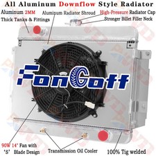 4 Row Aluminum Radiator Shroud Fan For 1969-1970 Chevy Bel Air/Caprice/Impala