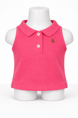 Baby GAP Kleinkind ärmelloses Poloshirt Baumwolle Kinder Oberteil Teddy Logo Sommer T-Shirt