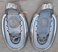 1955 Mercury Pair Of Tail Light Bezels Buckets 1 Inner Lens. Fdk-13449-a 1955 Mercury Pair Of Tail Light Bezels Buckets 1 Inner Lens. Fdk-13449-a