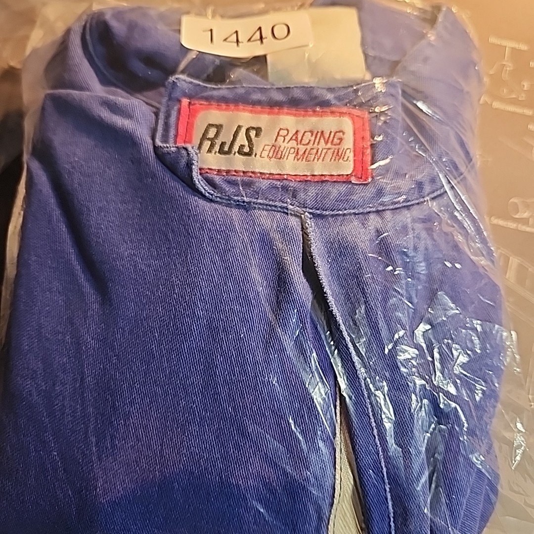 Vintage RJS Jacket FR3 Racing Equipment Adult LG Blue Full Zip Stripes Sfi 