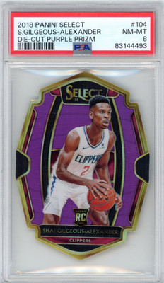 2018-19 Select Shai Gilgeous-Alexander Premier Purple Die-Cut /99 RC PSA 8