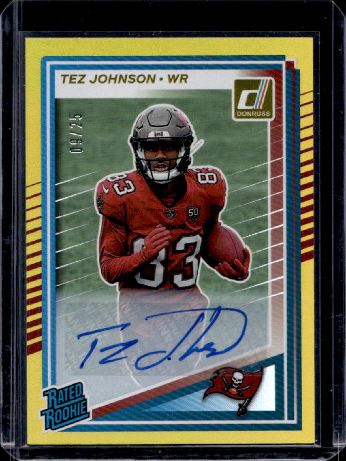 2025 Donruss Tez Johnson Rated Rookie Auto Gold Rookie RC #9/25