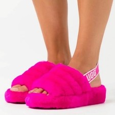 UGG Women's Vibrant Pink Fluffy Slippers
