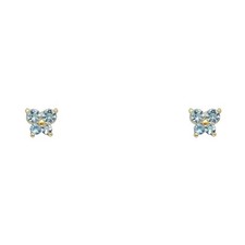 NEW 14K YELLOW GOLD BUTTERFLY SCREW BACK STUD EARRINGS MAR 