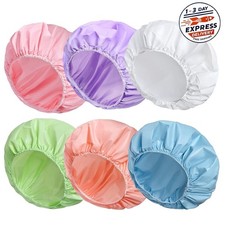 6 gorros de ducha para mujer, impermeables de doble cara, color liso
