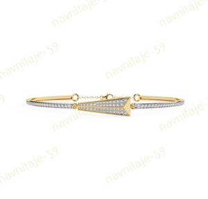 Authentic Party Wear Women's Bracelet 14K Yellow/White/Rose Gold Plated Simulated Diamond