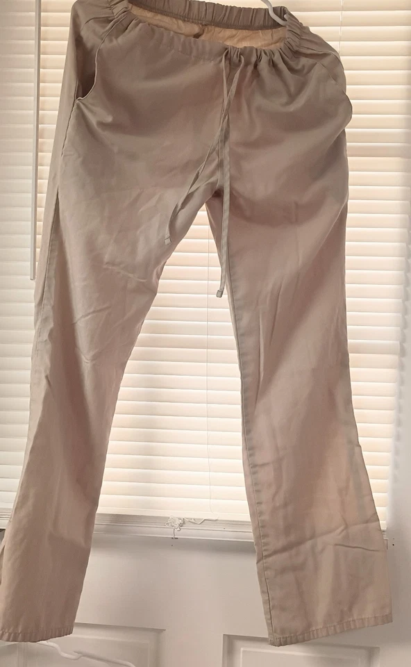 Cherokee Scrubs Set Khaki Pants Size S 3 Pockets Multi Color Shirt XS 2 Pockets - Image 3 of 4