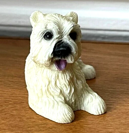 Figurine en résine CHIEN Crème état NEUF 7cm 💮❤️ Adorable - Photo 2/4