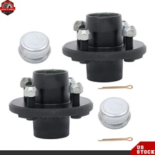 Pack of 2 Trailer Hub Kit 4 Lug 4 on 4" Bolt For 2000lbs with Bearing Kit L44643