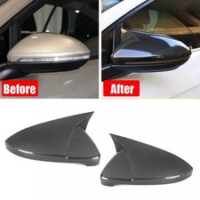 2pc Für VW Golf MK7 MK7.5 GTI GTD 2014-19 Kohlefaser Rückspiegel Kappe Abdeckung