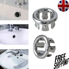 1/2/4Pcs Bathroom Basin Sink Overflow Ring Chrome Hole Cover Cap Inserts,Round.