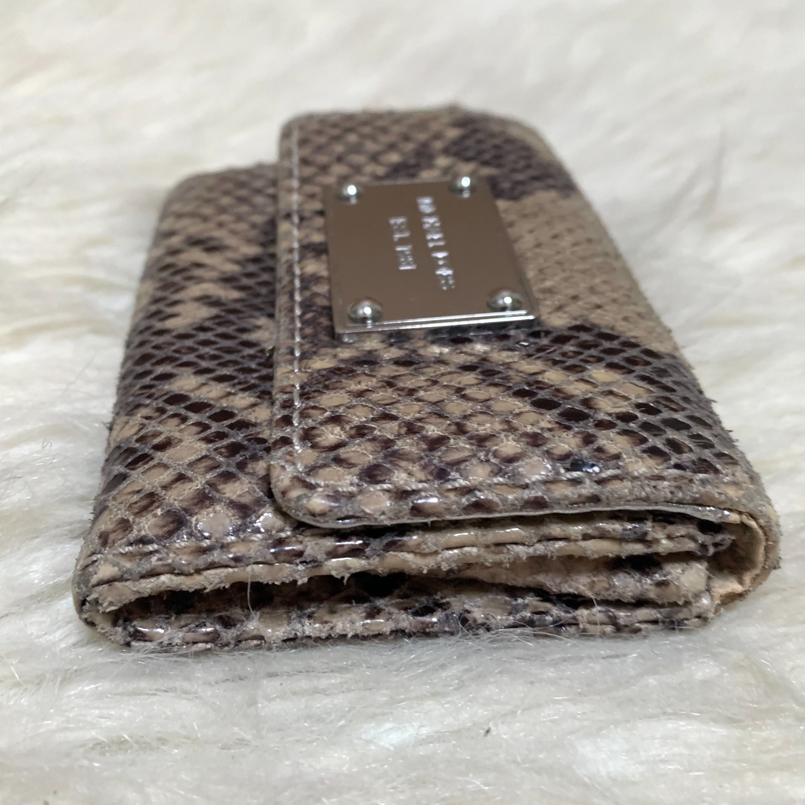 MICHAEL KORS Gray Python Leather Small Vintage JE… - image 3