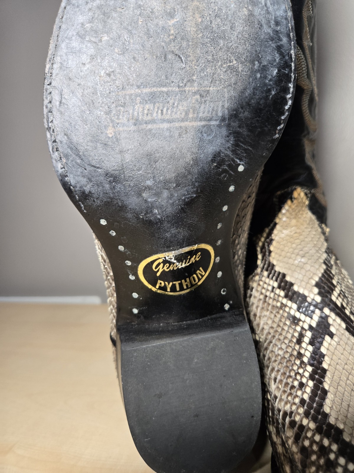 Vintage Panhandle Slims Python Leather Cowboy Boo… - image 12