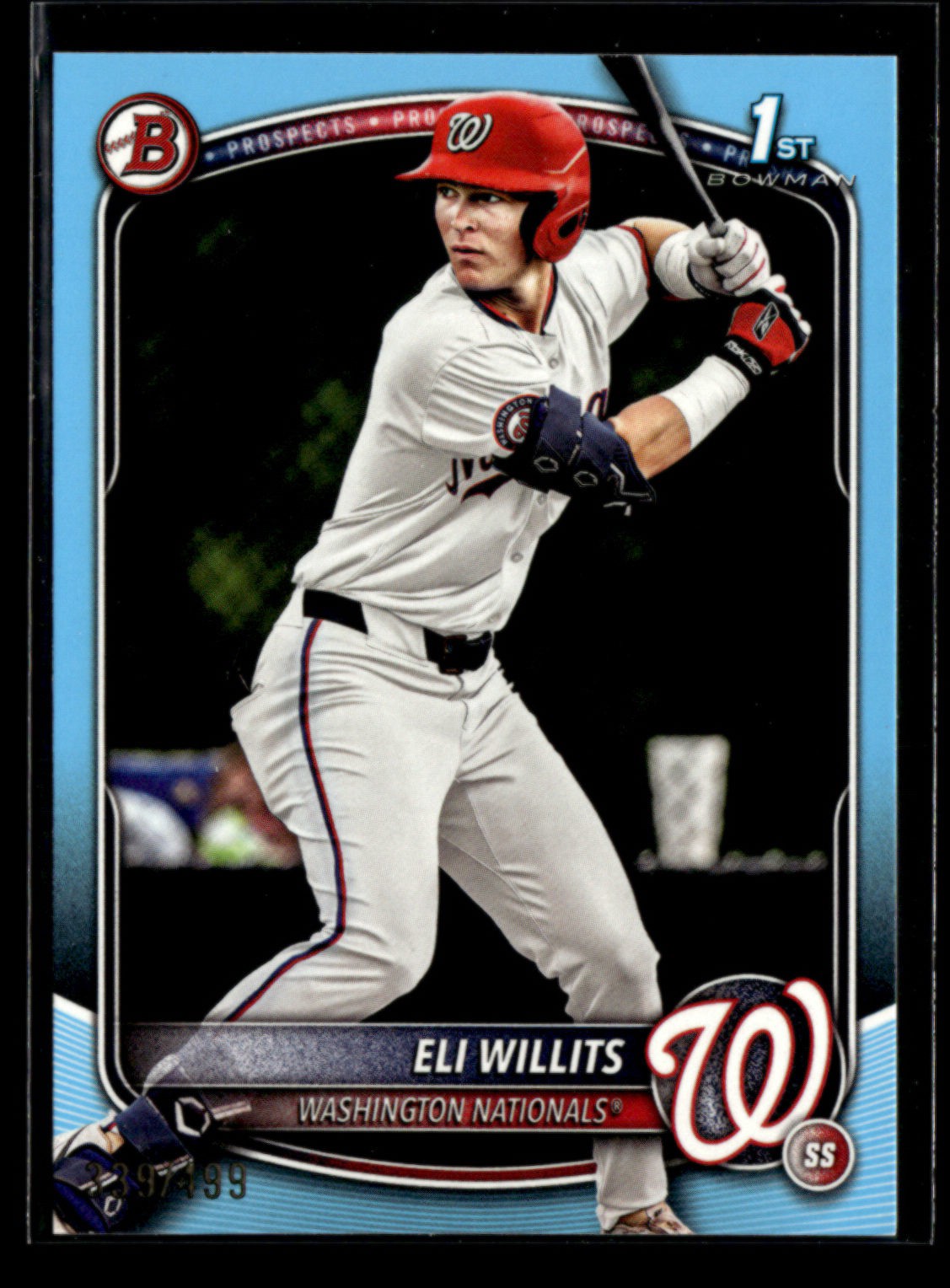 Eli Willits 2025 Bowman Draft 1st Sky Blue Border 339/499 Prospects [xdE32