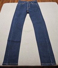Levis 510 Skinny Jeans Mens 28x32 Dark Blue Wash Stretch Denim Red Tab CLEAN