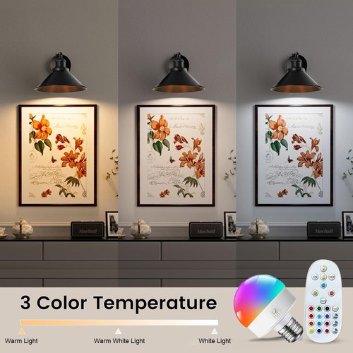 2x LED Wall Light Battery Operated Indoor Wall Sconces RGB Dimmable Adjustable - Picture 6 of 18