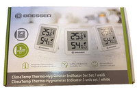 Bresser Thermometer Hygrometer 3Er Set Temperatur Luftfeuchtigkeit - Weiß