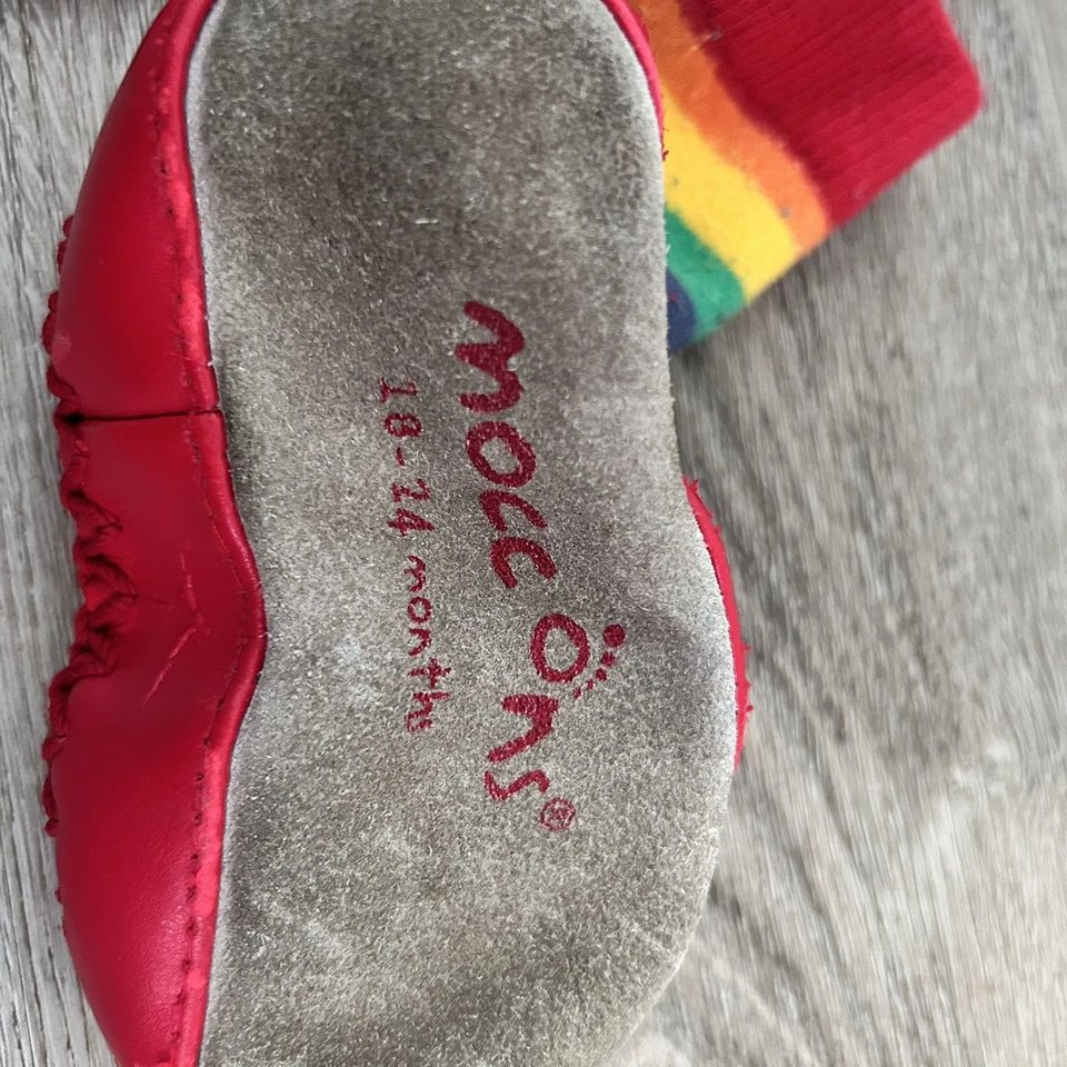 Calcetines Mocasín Zapatilla para Niños Pequeños Arco Iris 18-24 Meses Cálidos Foto 3 de 4