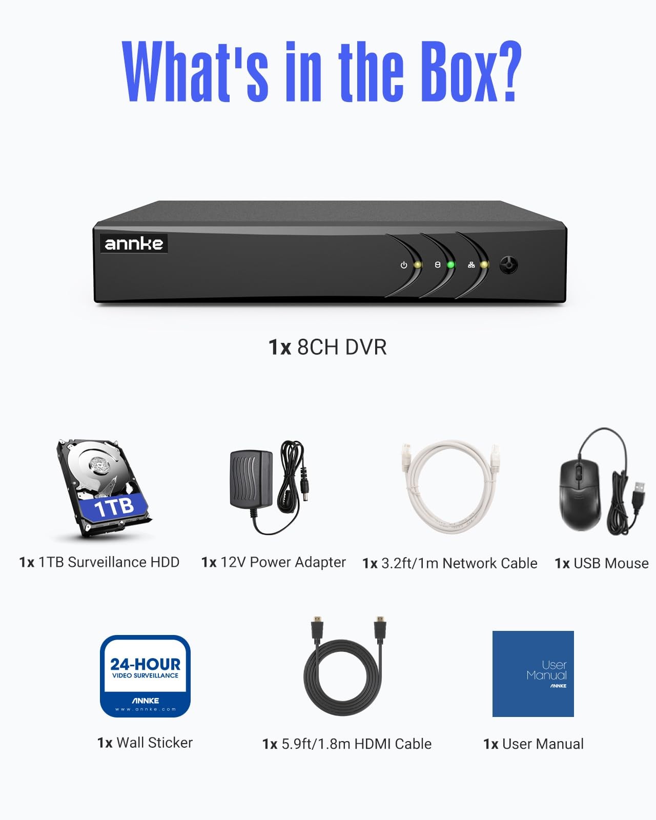 3K Lite 8 Channel Hybrid 5-in-1 Digital Video Recorder, H.265+ Surveillance D...