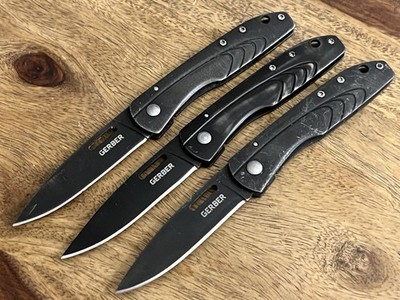 Gerber Knife STL 2.0 Small Frame Black Stainless Super Nice! (Lot Of 3)