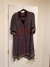 ALICE AND OLIVIA Connor Handkerchief Hem Shirtdress In Deco Multi