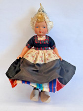 10" Dovina Dutch Girl Doll Celluloid Traditional Costume Wooden Shoes