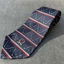 Vintage Tommy Hilfiger Logo Crest 100 Imported Silk Tie Navy Golf 58  