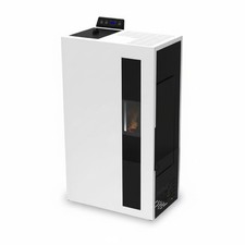 Stufa A Pellet Slim Ventilata Ad Aria 5 kW Bronte Bianca C-Line