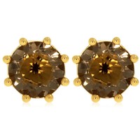 Xen Ohrstecker Mit Rauch Ht-Quarz Ca. 3,78 Ct. Vergoldet