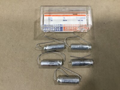 LOT OF 5 SPRAGUE TE-1068 3V 500 Capacitor 8315H #28G21RM