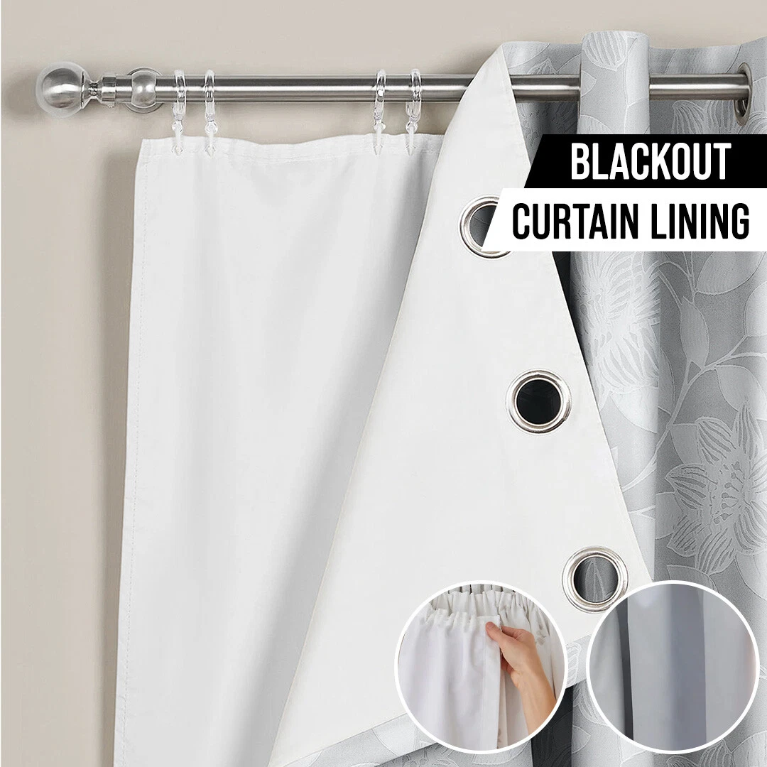 Blackout Curtain Lining Pencil Pleat Eyelet Ringtop Heat Noise Reduce Easy Fit