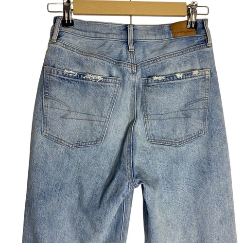 American Eagle Baggy Jeans Womens 0 (25x30) High Rise Wide Leg Denim Slouchy AEO - Picture 9 of 11