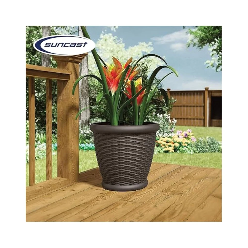 Humedad,Bloqueo Macetas de Mimbre, Tamaño 18", Juego de 4, Drenaje para Plantas Saludables Foto 4 de 4