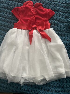 white christmas dresses Kids Red & White Dot Pom Pom Christmas Tree Tulle Dress – Little-Minnows main image 1