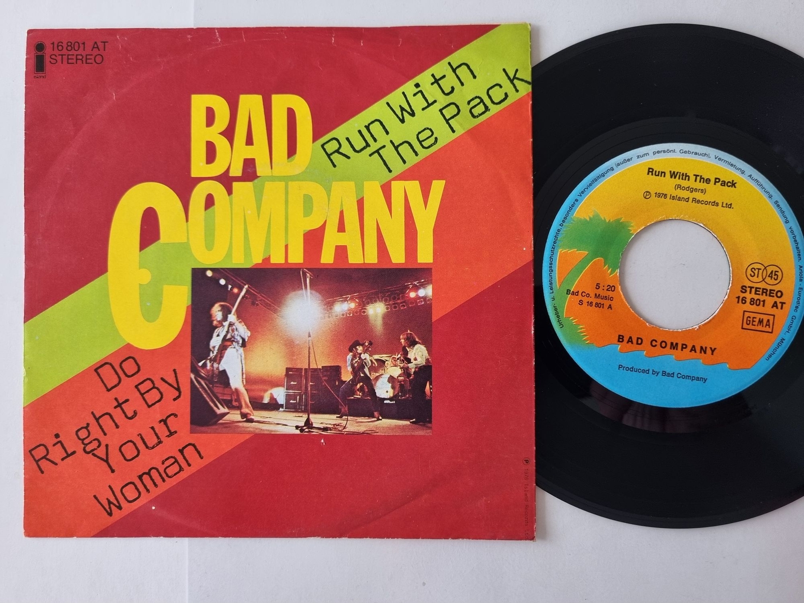 Bad Company - Run with the pack 7'' Vinyl Germany