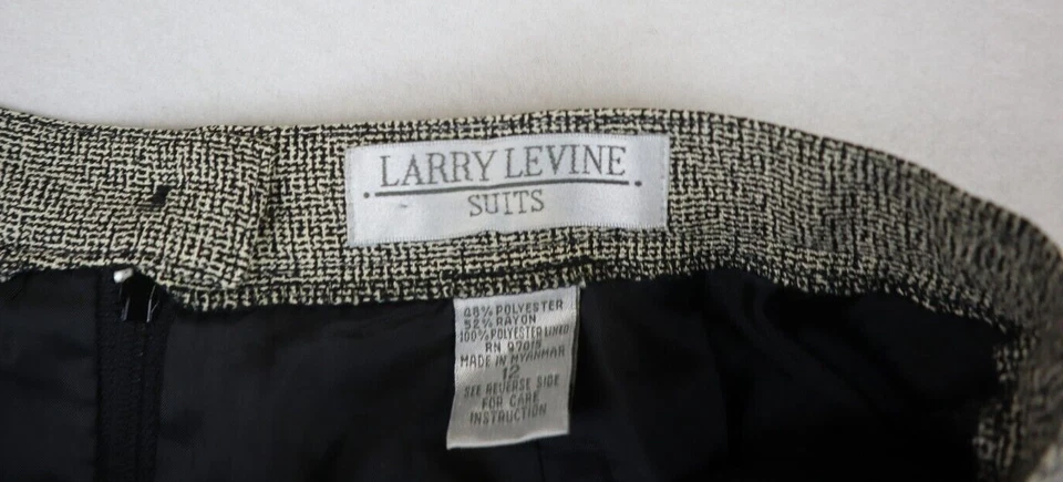 FALDA LÁPIZ TEJIDA BEIGE Y NEGRA MUJER - LARRY LEVINE - TALLA 12 Foto 3 de 4